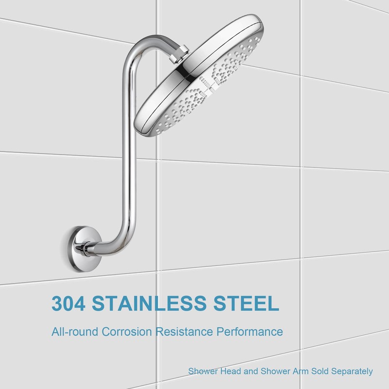 OFFO Shower Head Extension Arm 12 in, S Shaped Shower