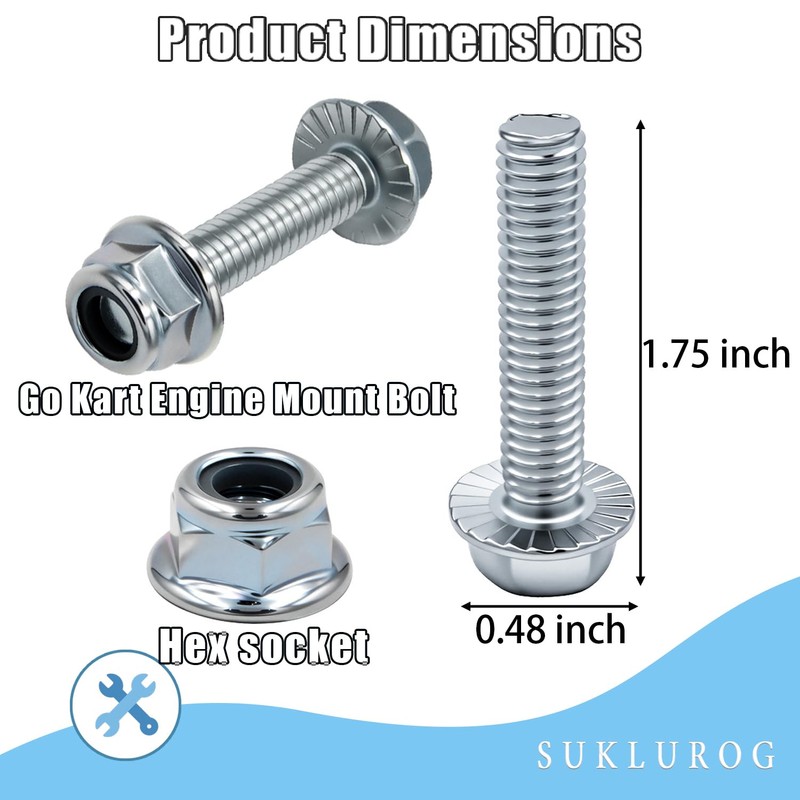 (4 pcs) Go Kart Engine Mount Bolt Kit for Predator