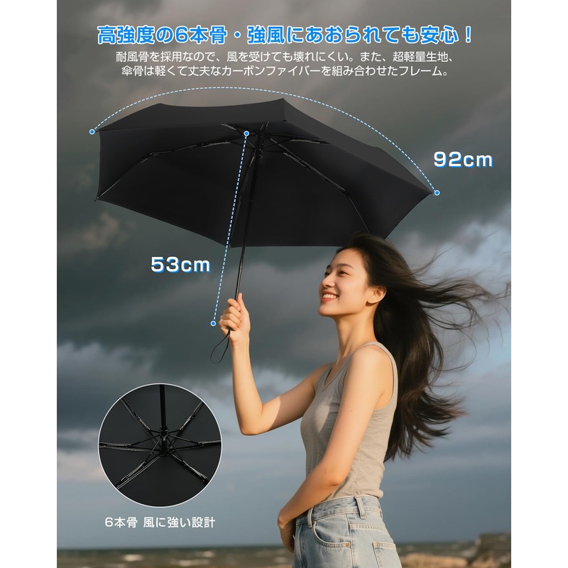 Parasol (2025 Version, JIS Certified), Folding Umbrella, 100% UV Reduction,
