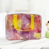 TotePrint Waterproof Pink Handbag Iridescent Cosmetic Bag with Comfortable Hand,