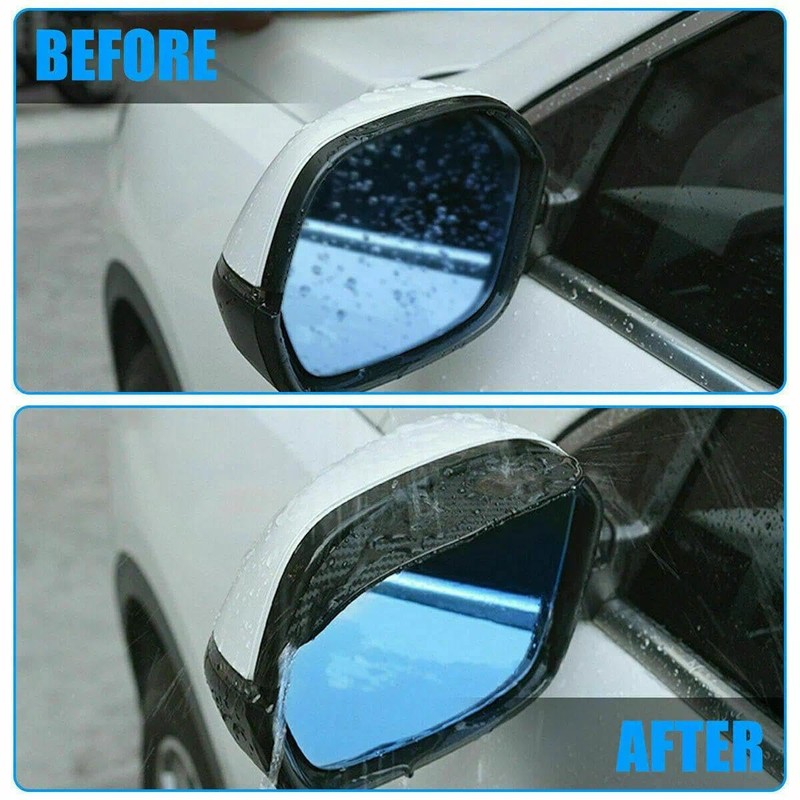 2pcs Carbon Fiber Style Car Rear View Side Mirror Rain