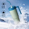 Konokyo Insulated Tumbler with Handle and Straw,40 OZ Vacuum Stainless