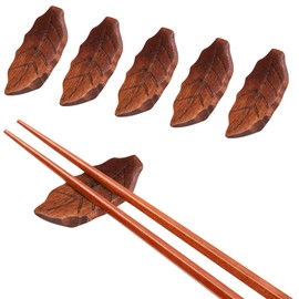 Annhua Wooden Chopsticks Rest, Set of 5, Japanese Style "Leaf Shaped" Chopsticks Stand, Natural Wood, Cute Chopstick Rest, Stylish, Luxury Chopsticks Pillow, Cafe, Restaurant, Restaurant, Restaurant, Restaurant, Chopstick Rest, Restaurant, Restaurant, Ch