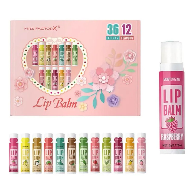 Set De Bálsamos Labiales 36 Unidades/caja, Cuidado Labial Hi