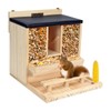 Intoo Lifes Squirrel Feeder Case for Outside, Durable Wooden Squirrel