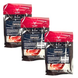 Alef Capicola Seasoned Air Dried Pork 4 oz (3 Pack) - Delicious Meat for Keto, Protein, Breakfast, and Charcuterie, Delectable Deli Meat