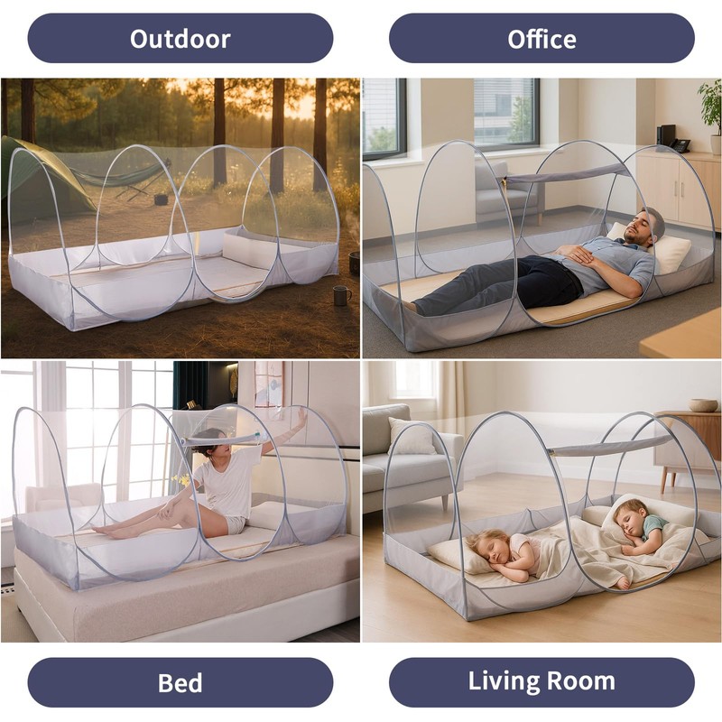 comeder Pop-up Foldable Mosquito Net, Single Family Bed Mosquito Net