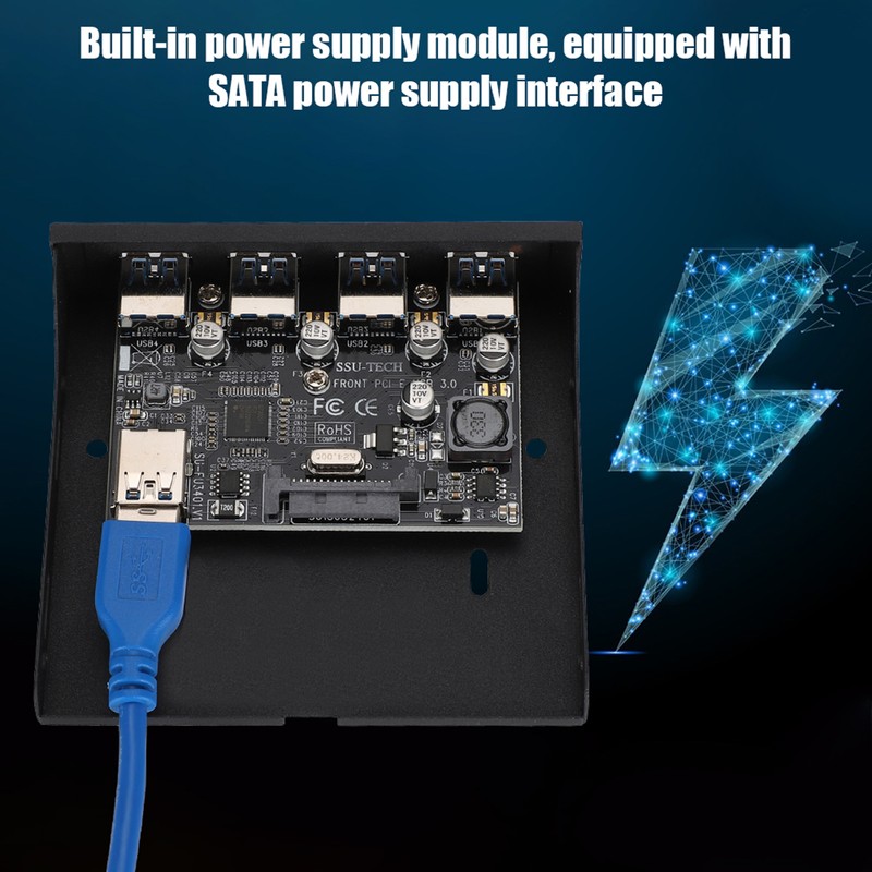 PCI-E to 4xUSB3.0 for NEC720201 Chip Front Floppy Bay Adapter