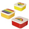 Puckator Somewhere Rainbow Reusable Lidded Snack Pot Lunch Box Set