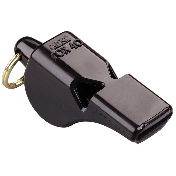 Fox 40 Original Mini Whistle with Lanyard, Black
