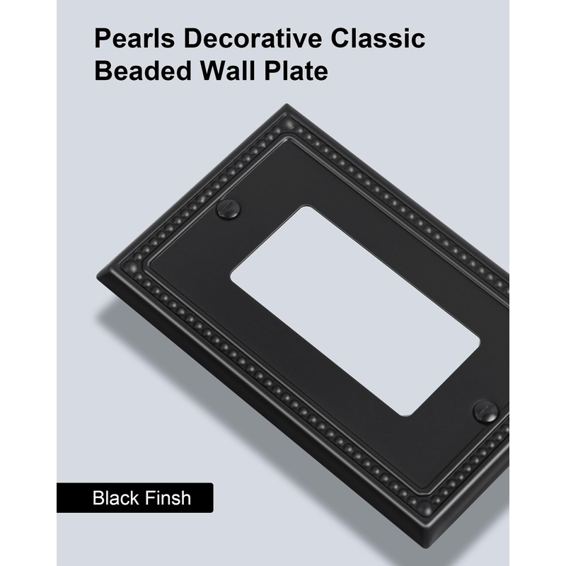 TREEWELL 4-Pack Decorator Outlet Cover Plate, Pearls Decorative Switch Plates