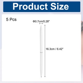 PATIKIL Slim Metal Ballpoint Pen, 5Pcs Black Ink 1mm Medium Point Pen Metallic Retractable Lightweight Smooth Writing Pens for Business Office Wedding Guest Book, White