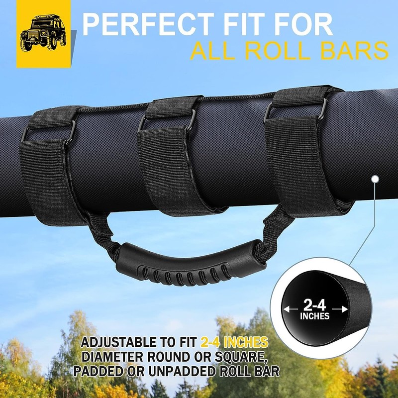 2 Pack Grab Handle Set for Jeep Wrangler Roll Bars