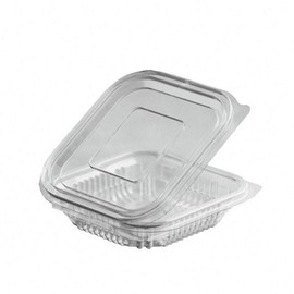 VEPATIM 50 Rectangular Cups Clear with Lid 125 ml (PET)