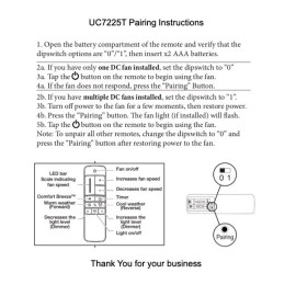Home Decorators Collection NEW UC7225T Remote Control for 51708 Zolman Pike 60 in Ceiling Fan