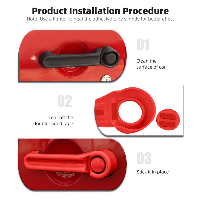 CheroCar for Jeep JK Door Handle Cover Kit & Tailgate