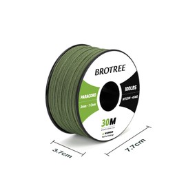 BROTREE Paracord 2 mm 30 m 100% Nylon Rope Cord with 1 Core Type I for Outdoor, Bracelet, DIY - 45 kg Breaking Load (Forest Green)