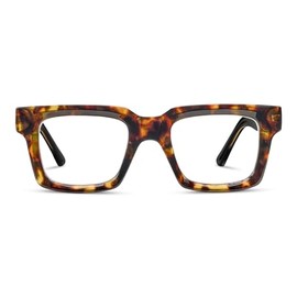 Peepers by PeeperSpecs Women's Spotlight Blue Light Blocking Reading Glasses and No Correction Eyewear Square, Tortoise/Black, 1