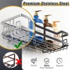 OMAIRA 6-Pack Shower Caddy Organizer Shelves Rack, Stainless Steel Adhesive