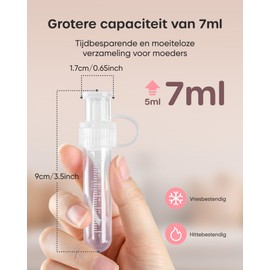 Nuliie Colostrum Collector Kit 7ml/6pcs, Leakproof, Reusable Breast Milk Collector, Heat & Freezer Resistant, BPA-Free, With Cotton Cloth Wipe, Storage Case, Cleaning Brush - Ready-to-Use for Newborns