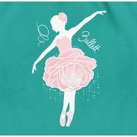 Shirtracer - Gym bag jute bag gym bag backpack - children's sports clothing - ballerina - white/pink, 14 Turquoise