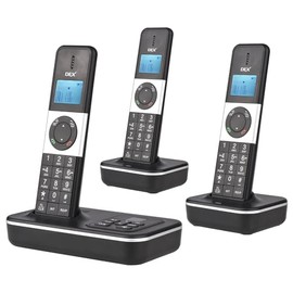 D1002 Tam-T Teléfono inalámbrico de 3 Auriculares con contestador automático Identificador de Llamadas/Llamada en Espera Pantalla LCD de 1,6 Pulgadas,