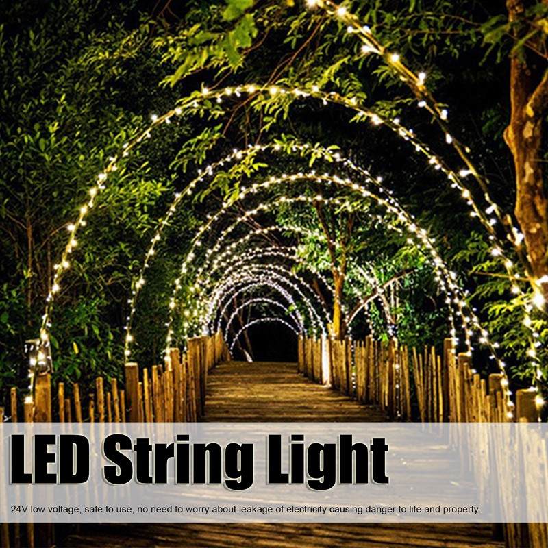 32.8ft 24V String Lights 100LED IP44 Warm Color for Garden