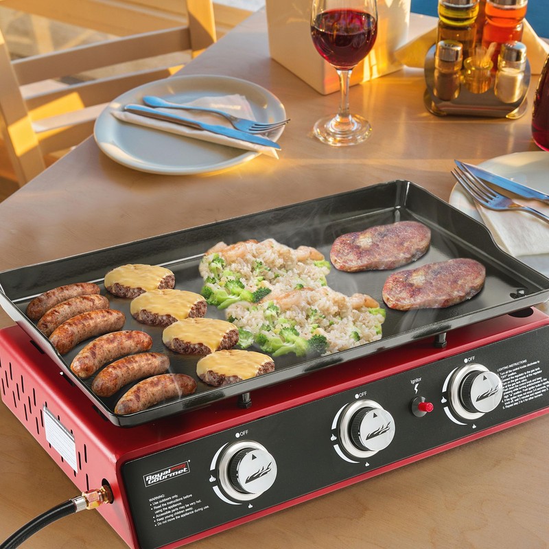 Royal Gourmet PD1301R 3 Burner Tabletop Propane Gas Griddle with
