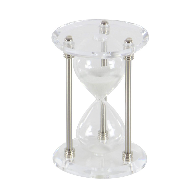 Deco 79 Metal Hourglass Sand Timer with Acrylic Base, 6"