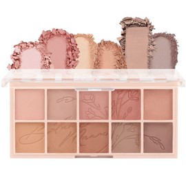 AMY'S DIARY 10 Colors Eyeshadow Palette, High Pigmented, Blendable Long Lasting Neutral Eye Palette (01)