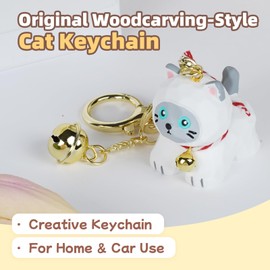 BAIMAO Keychain, Cute Siamese cat Doll Wristlet Accessories Kawaii Monster Key Chain Bag Charm Gift for Women,Backpack Keychain, Wallet Pendant, Gifts-Siamese cat