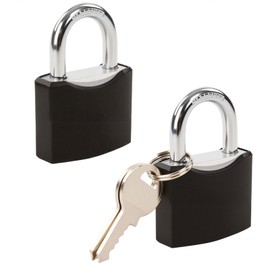 SEPOX® Twins 1-9/16" All-Weather Outdoor Padlocks Keyed Alike, Short Shackle, Solid Steel Lock, Heavy-Duty with Black Cover, Design for Gate Fence Cabinet Toolbox School Gym Locker with 2pcs Same Key
