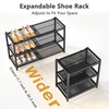 Gewudraw 3 Tier Expandable Shoe Rack, Adjustable Heavy Duty Metal