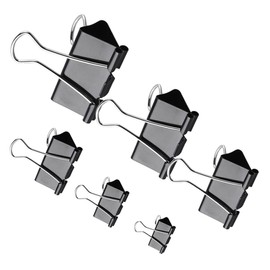 jojofuny 130Pcs Black Binder Clips Assorted for Home Office School Includes Practical Reusable Paper Clamps
