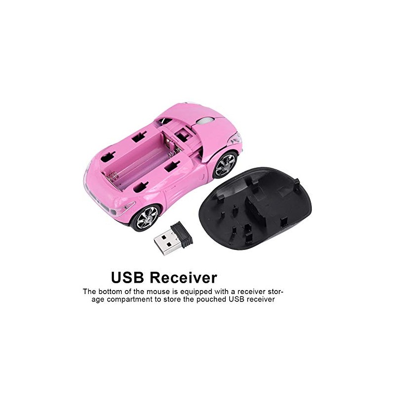 Wireless Mouse, Ultra-Thin 2.4GP Wireless Bluetooth Mouse óptico Mute Mouse,Car