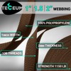 TECEUM 1 Inch Webbing – Brown – 10 Yards –