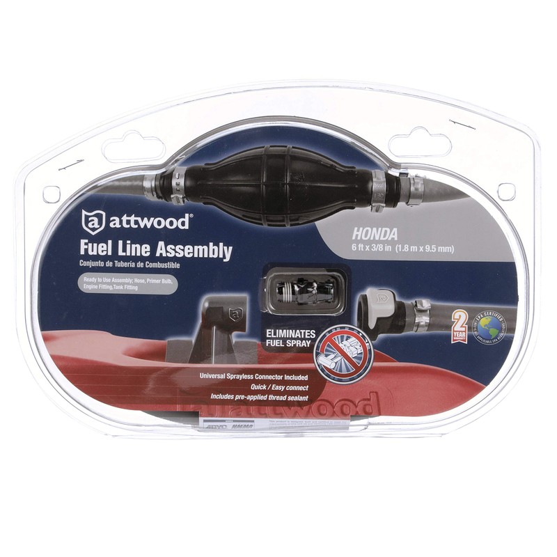 Attwood 93806HUS7 Honda Fuel Line Kit, 6 Feet Long, 3/8-Inch