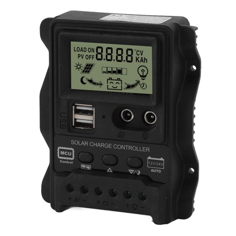 K1688 Solar Charge Controller PWM Dual DC with Black Shell