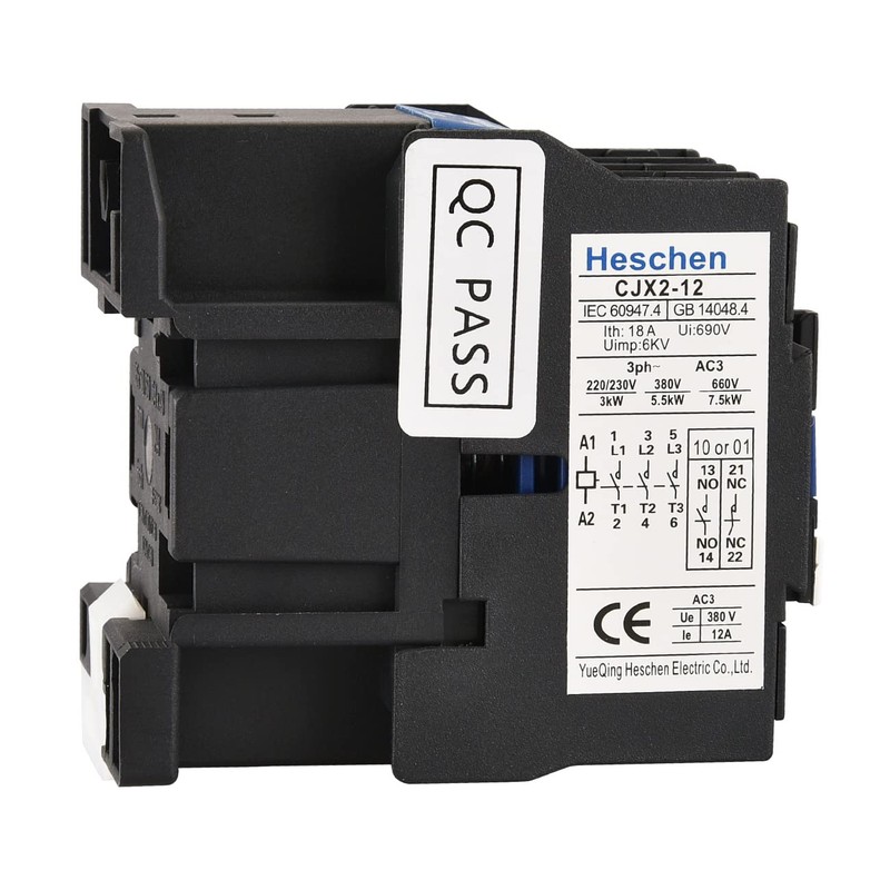 Heschen AC Contactor, CJX2-1201, 220V 50/60Hz Coil, 3P, 3 Pole,