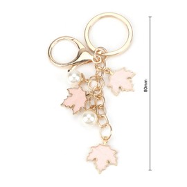 Leaf Key Ring, Pearl Key Chain, Lucky Charm for Children, Courage Gift, Girlfriend Gift, Bag Pendant