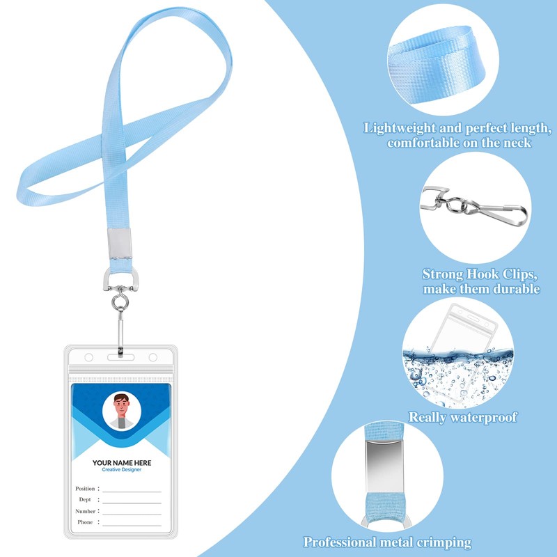 24 Pack Lanyards for ID Badges Cruise Lanyard for Ship