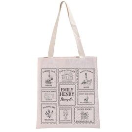 G2TUP Romance Book Reader Gift Stamps of Books Tote Bag Romance Bookish Handbag Book Lover Gift (Stamps of Books TB)