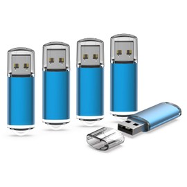 KEXIN 64GB USB Stick Flash Drive 64 gb 5 Pack USB Stick USB Key USB Flash Drive USB Drive 64 GB Key Drives Memory Sticks Thumb Drives Pen Drives Zip Drives USB 2.0, Blue, 5 Pack