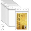100 Pcs Clear Plastic Vertical Name Badge ID Card Holders