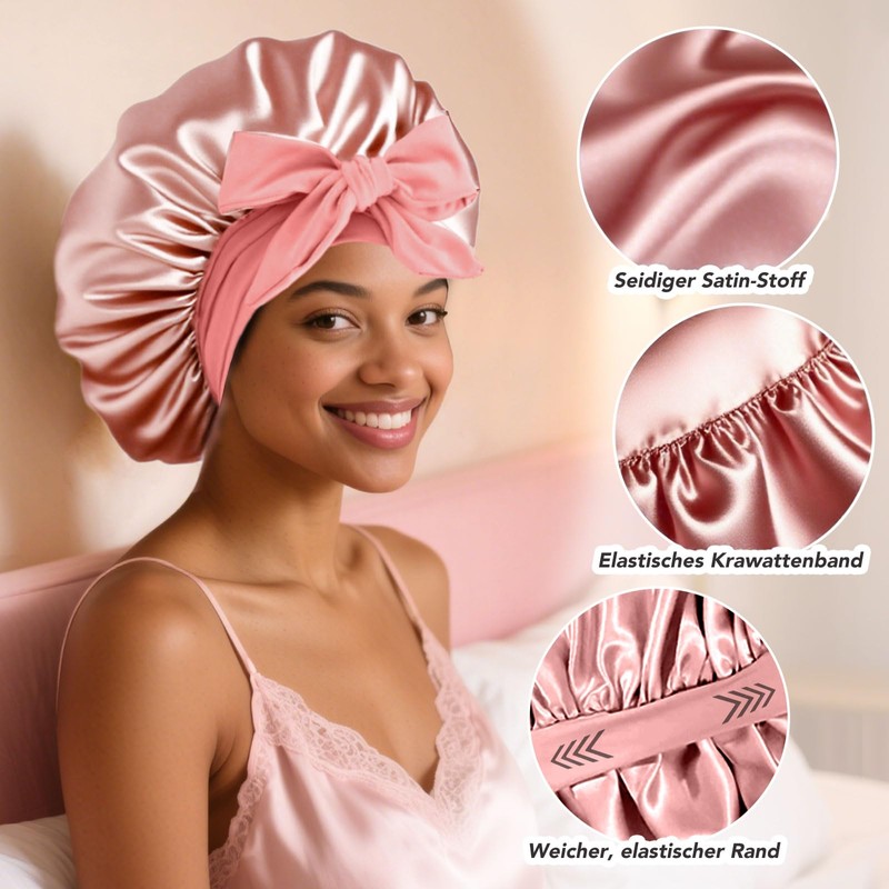 Satin Hood for Sleeping, Adjustable Silk Bonnet for Sleeping with