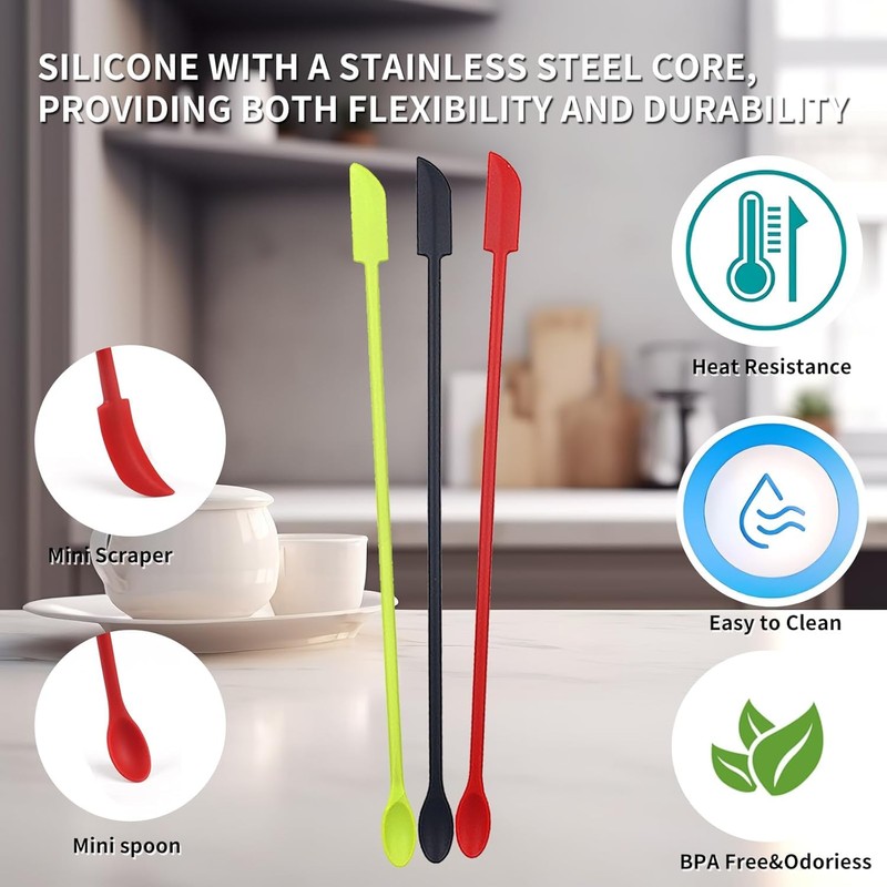 Makeup Silicone Spatula Mini Silicone Stir Spoons,small Jars patula silicone