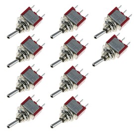 E Support 10 X On/Off/On Mini Miniature Toggle Switch Momentary Car Dash Dashboard SPDT 3Pin