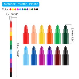 PATIKIL Stacking Crayons, 4 Pack 12 Colors Stackable Buildable Square Drawing Crayons for Office Home Party Supplies