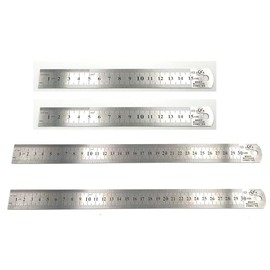 Stainless Steel Metal Ruler Set - Metal Straight Edge Ruler 6 Inch, 12 Inch, Bulk Set of 2 (4)