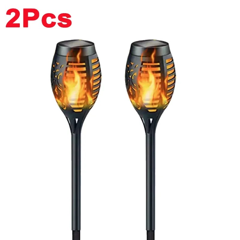 Solar Flame Torch Lights for Garden Decor – Flickering LED
